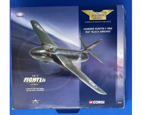 Corgi Models. Jet Fighter Power. Hawker Hunter F MK6 RAF Black Arrows. Scale 1:72. Limited Edition. Die Cast scale model. Min