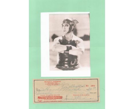 Harold Marsh signed cheque with 8 x 6 b/w photo both in Good condition. All autographs come with a Certificate of Authenticit