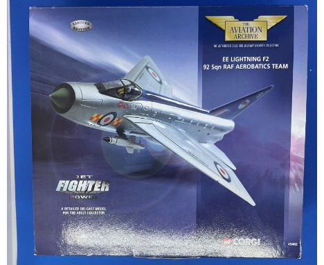 Corgi Models. Jet Fighter Power. EE Lightning F2 92 Squadron RAF Aerobatics Team. Scale 1:72. Limited Edition. Die Cast scale