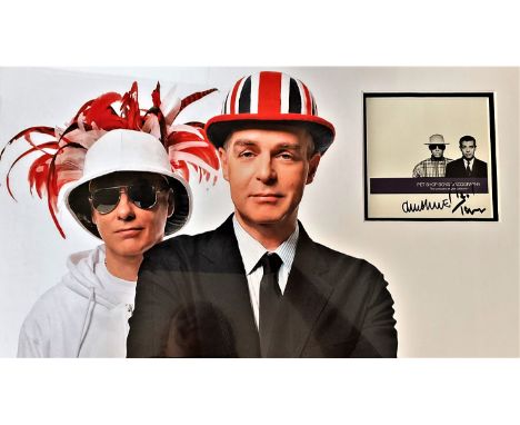 Pet Shop Boys, Neil Tennant and Chris Lowe signed and mounted presentation photograph. Approx 12x20, this classic item includ