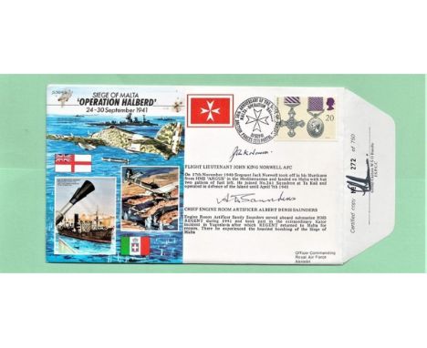 Siege of Malta Operation Halberd 24-30 September 1941. Signed by Flt Lt John King Norwell AFC and Chief Engine Room Artificer