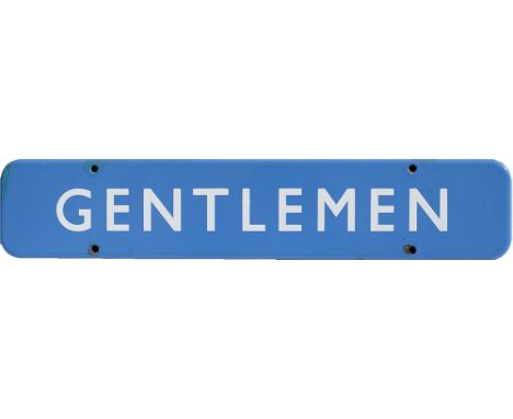 BR(SC) FF enamel doorplate GENTLEMEN measuring 18in x 3.5in. In very good condition with a few small repairs.