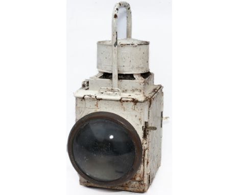 W.D. locomotive headlamp Midland Region pattern steel plated on chimney W.D. complete with reservoir and slide in red reflect