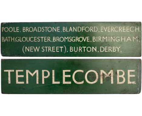 Somerset & Dorset Joint Railway Wooden Finger Board with POOLE, BLANDFORD, EVERCREECH, BATH, GLOUCESTER, BROMSGROVE, BIRMINGH
