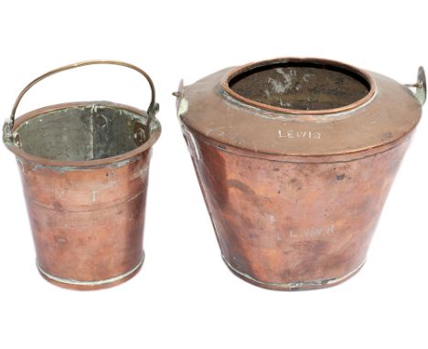 LNWR copper hide glue pot stamped LNWR MM LEWIS in the front and LEWIS on the top. An unusual item standing 6in tall.