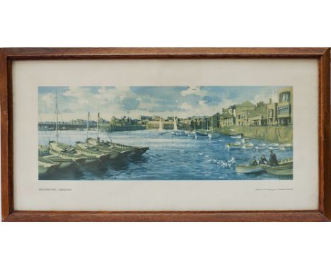 Carriage print BRIDLINGTON YORKSHIRE by F. Donald Blake from the LNER post war series. Framed and glazed, the print measures 