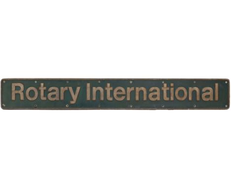 Nameplate ROTARY INTERNATIONAL ex British Railways class 86 electric, carried by 86 315 / 415 / 615, named 04.06.84, name rem
