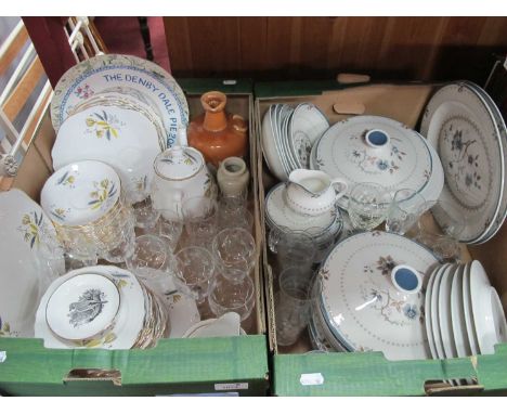 Royal Doulton 'Old Colony' Service, Colclough part tea set, other ceramics and glassware:- Two Boxes