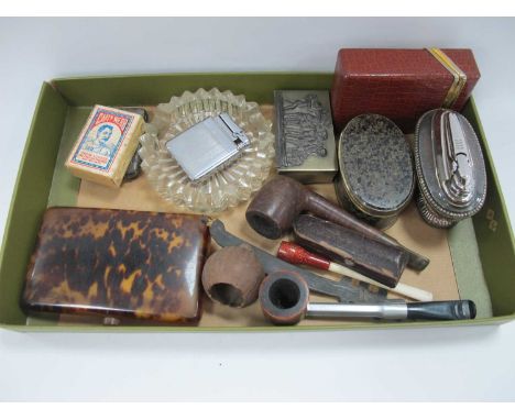 Ronson Table Lighter, Colibri lighter, pipes, cheroot holder, etc.