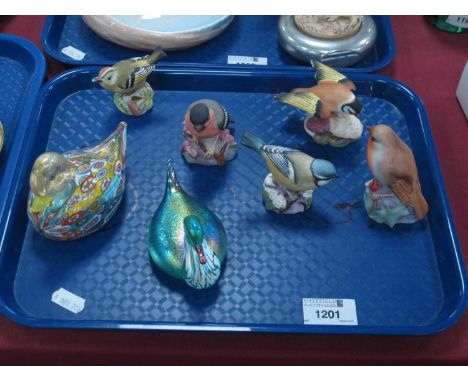 Model Bords - Royal Worcester (5), Mdina?, and millefiore. (7)