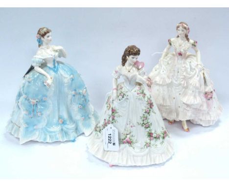 Royal Worcester Figurines - 'The First Quadrille', 'Royal Debut' and 'Queen of Hearts' (3).All appear complete and without ch