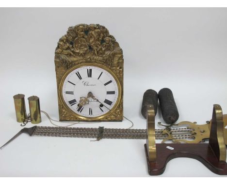 A Mid-Late XIX Century French Wall Clock, the white enamel dial inscribed "Chevassy a Reichelieu" with black Roman numerals w