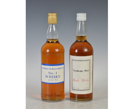 Two bottles of vintage Whisky to include; 'Syndicate 58-6' Scotch Whisky and The Royal and Ancient Golf Club, No.1 Whisky, (2