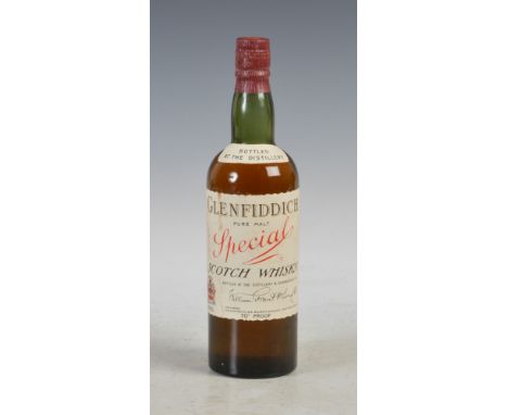One bottle of Glenfiddich Special Pure Malt Scotch Whisky, circa 1950's