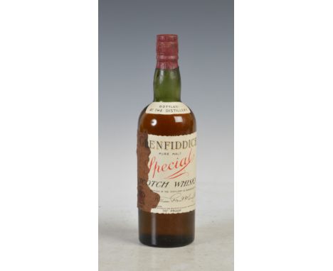 One bottle of Glenfiddich Special Pure Malt Scotch Whisky, circa 1950's