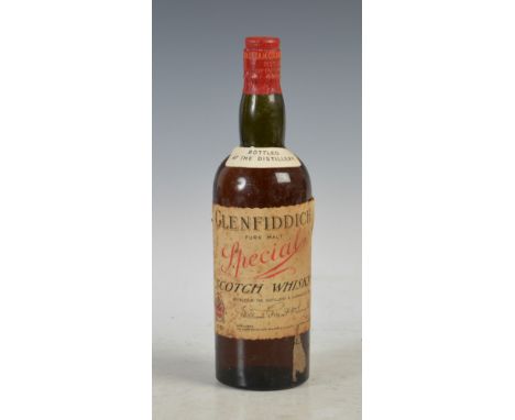 One bottle of Glenfiddich Special Pure Malt Scotch Whisky, circa 1950's