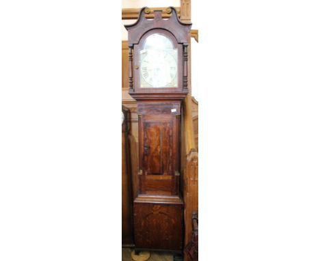 An Edwardian oak long case thirty hour clock, dial marked Chas Crosby of Cotteshall (as found)