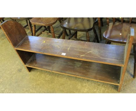 Early 20th Century mahogany two tier hanging wall shelf.