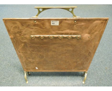 Copper and brass fire screen.