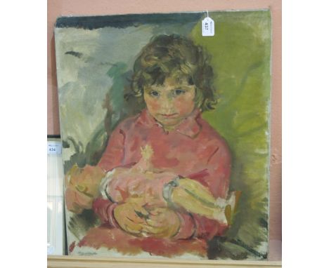 Thomas Cantrell Dougdale, (British, 1880-1952), 'Portrait' of a little boy, signed, oils on canvas.