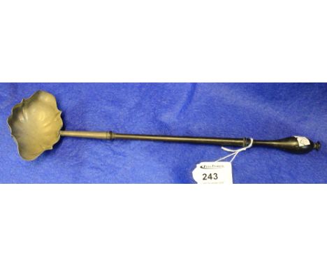 Silver and turned wooden toddy ladle.
