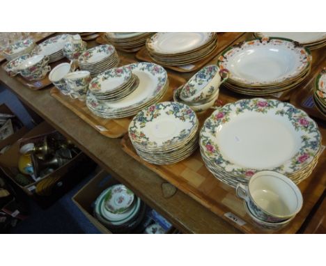 Three trays of Royal Cauldon china 'Victoria' teaware items to include: teacups and saucers; two handled bowls and saucers; m