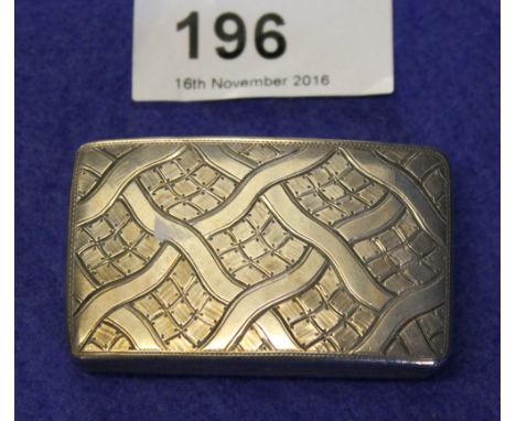 Early 19th Century engraved snuff box, Birmingham, 1804. CONDITION REPORT: Clear hallmarks, good condition for age.