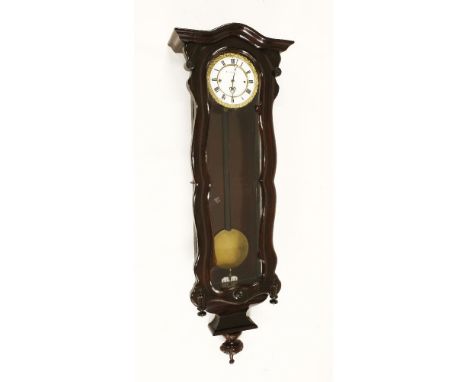 A Vienna regulator wall clock, by 'Joh. Moslang, Wien', with a three train movement, two sets of three brass weights, ornate 