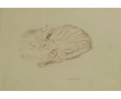*Georges Manzana Pissarro (French, 1871-1961)A SLEEPING CATWith estate stamp l.r., pastel23 x 32cm*Artist's Resale Right may 