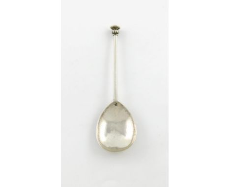 A mid 16th century unascribed provincial silver seal-top spoon, possibly East Anglian, circa 1550, fig-shaped bowl, slight ta