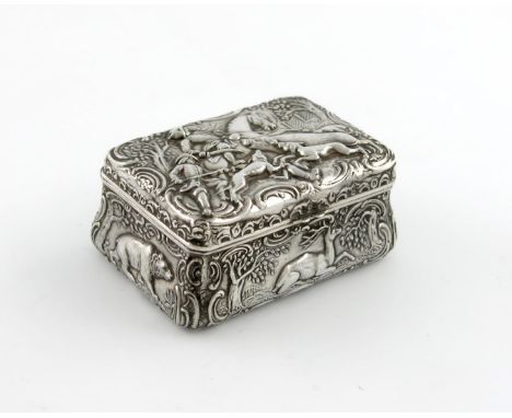 A German silver snuff box, by Neresheimer of Hanau, with import marks for London 1924, importer's mark of Berthold Muller, re