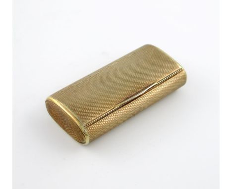A George III silver-gilt snuff box, by Alexander Strahan, London 1806, rounded rectangular form, engine-turned decoration, pl