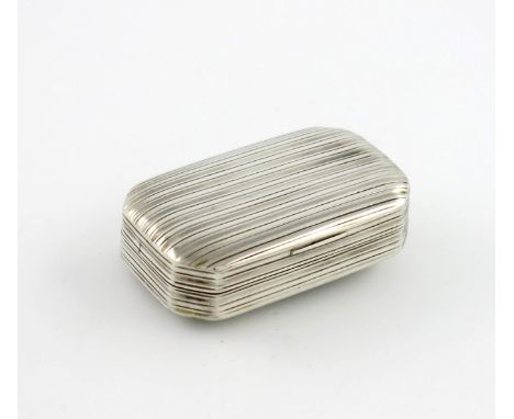 A George III silver snuff box, by Samuel Pemberton, Birmingham 1801, rectangular form, fluted decoration, plain thumb-piece, 