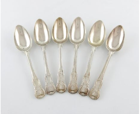 A set of six George III Kings Hourglass pattern tablespoons, by Paul Storr, London 1812, the terminals with a crest, length 2