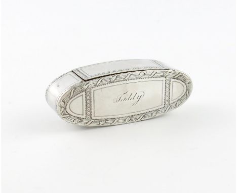 A George III silver snuff box, makers mark only "GC", probably Scottish, possibly by George Christie, Edinburgh circa 1790, o