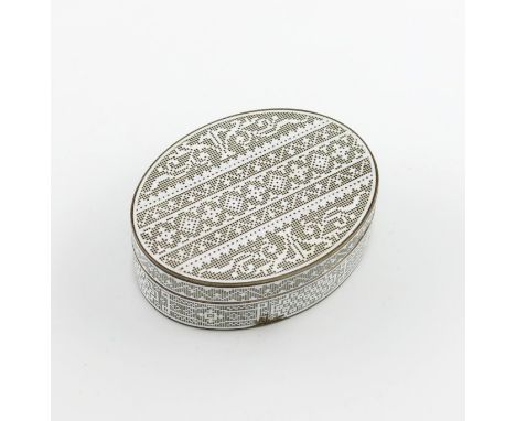 A French silver-gilt and enamel snuff box, with English import marks for London 1913, importer's mark of Charles Grappe and S