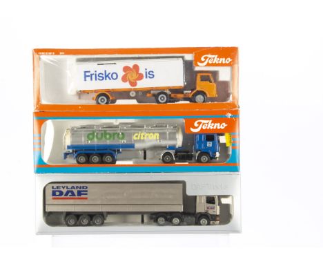Tekno Articulated Trucks, 922 Ford D 0810 'Frisko Is' Truck, Volvo F12 'Dubro Citron' Tanker, Leyland DAF Concept 95 Tractor 