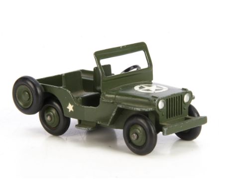 A US Export Issue Dinky Toys 669 USA Army Jeep, military green body and hubs, white star, with tow hook, G 