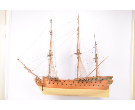 A Spanish or similar large three masted kit/scratchbuilt Galleon with Lion Figurehead, constructed to a good standard in ligh