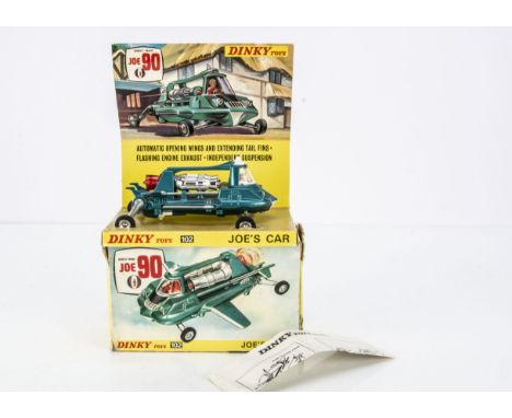 A Dinky Toys 102 Joe's Car From Joe 90, metallic green body, red driver and engine thruster, battery powered, in original box