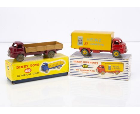 A Dinky Supertoys 923 Big Bedford 'Heinz' Van, red cab and chassis, yellow back and grooved hubs, 'Baked Beans Can' picture, 
