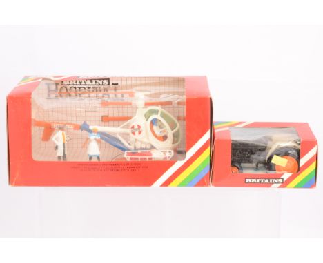 Britains Hospital Helicopter and Tractor, 7861 Hospital Helicopter, in original box (lacks title sleeve), VG, box F, some cre