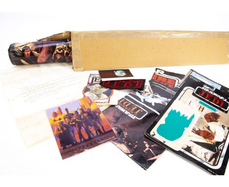 Vintage Star Wars Ephemera, Official Star Wars Fan Club Pack comprising Membership Form (3), Colour Photos (5), Jedi Logo Pat