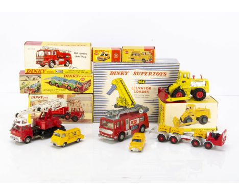 Dinky Toy Commercial Vehicles, 936 Leyland 8-Wheeled Chassis, 274 A.A Mini Van, 285 Merryweather Marquis Fire Tender, 964 Ele