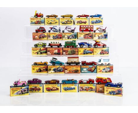 Matchbox Superfast, including 42 Tyre Fryer, 14 Mini Ha-Ha, 13 Baja Buggy, 38 Stingeroo, 46 Stretcha Fetcha, 71 Jumbo Jet, 67