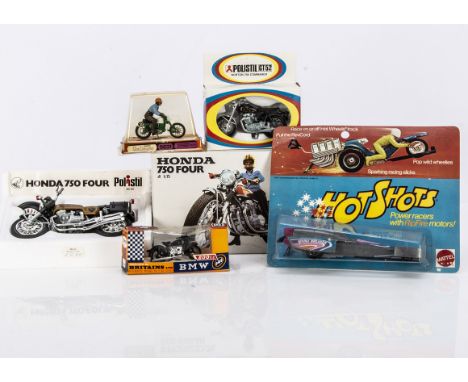 Britains, Polistil &amp; Mattel Motorcycles, Britains 9691 Greeves Challenger, 9694 BMW 600 c.c, Polistil Honda 750 Four, Nor