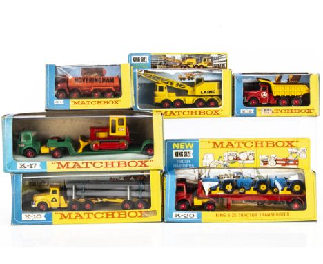 Matchbox King-Size Construction Vehicles, K-12 Scammell Mobile Crane, K-19 Scammell Tipper Truck, K-1 Foden Tipper Truck, K-1