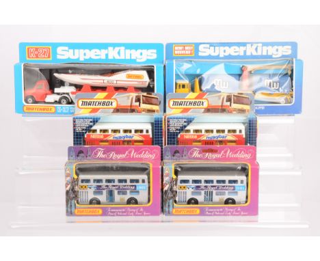 Matchbox Super Kings, K-33 Cargo Hauler, K-27 Power Boat &amp; Transporter, K-15 Nestle Milkybar Bus (2), KRW-15 The Royal We