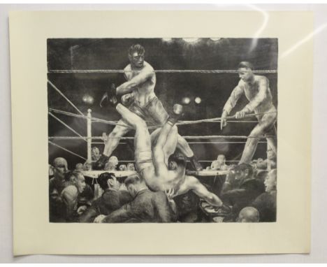 George Bellows (American, 1882-1925) Lithograph. "Dempsey & Firpo"Image Size: 17.25 x 21.5 in. Sheet Size: 22.75 x 28 in. Unf