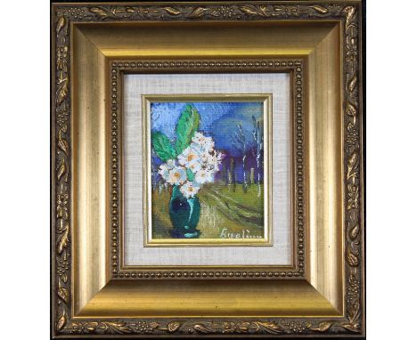 David Davidovich Burliuk (New York / Russian Federation, Ukraine, China, 1882 - 1967) Painting of a Bouquet of flowers in a l